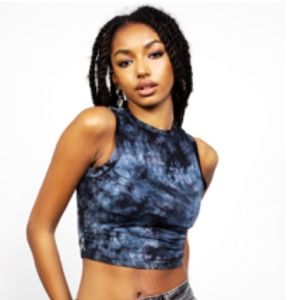 Disturbia Draconic Tie dye crop tank top